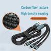 120W Braided Type-C Car Charger: Three-in-One Fast Charging Cable