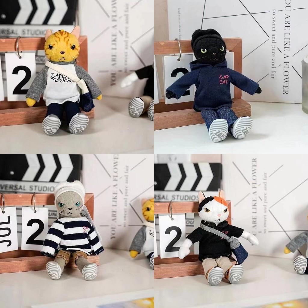 Wear Cool Clothes Cat Plush Keychain Toy Stuffed Dolls Backpack Pendant Gifts