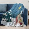 Tuniu Christmas Santa Snowman Print Blanket Sofa Bed Living Room Decorative Throw Blanket