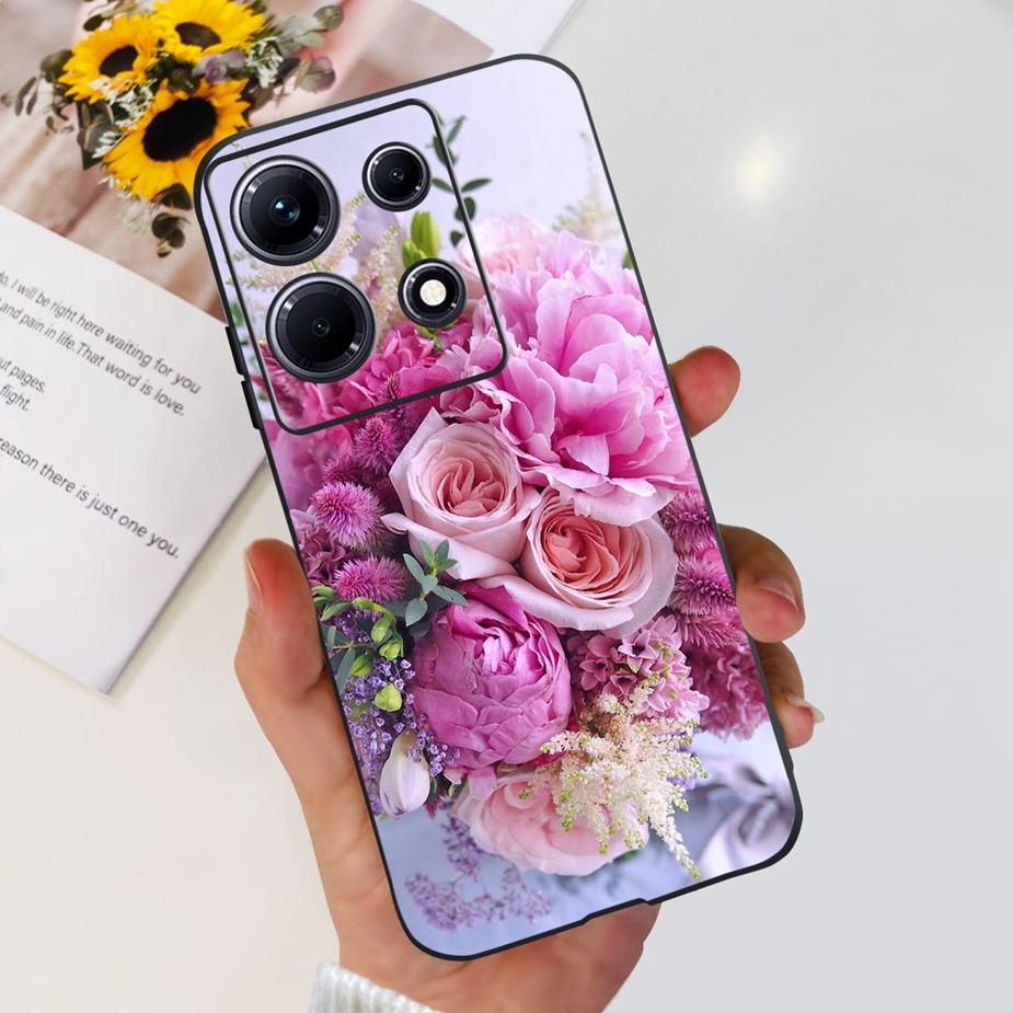 For Infinix Note 30i Case X6716 Stylish Cat Flowers Painted Cover Soft Silicone Phone Case For Infinix Note 30 Pro Note30 Bumper