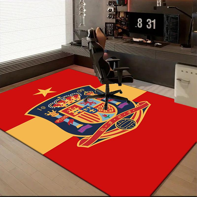 Spanish National Emblem Printed Office Carpet Chair Cushion Entryway Rug, Rugs for Living Room, Bedroom Christmas gifts