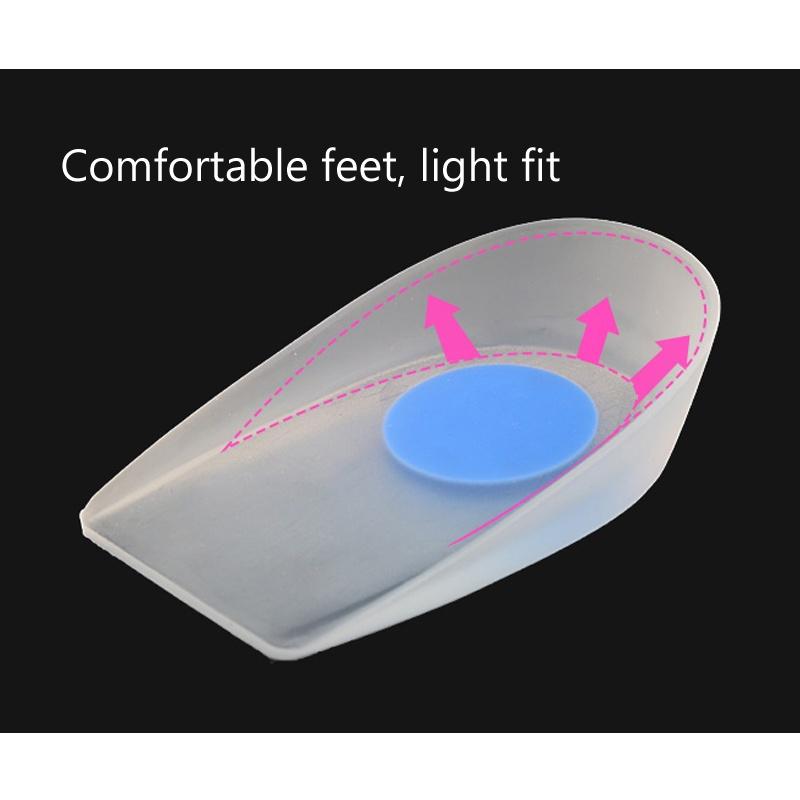 1 par de almofadas de gel para calcanhar, almofadas para alívio da dor para fascite plantar, esporão ósseo, material médico unissex