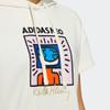 Adidas Neo X Keith Haring Cartoon Print Hoodie American Retro T-Shirt Women Tops White HD7255