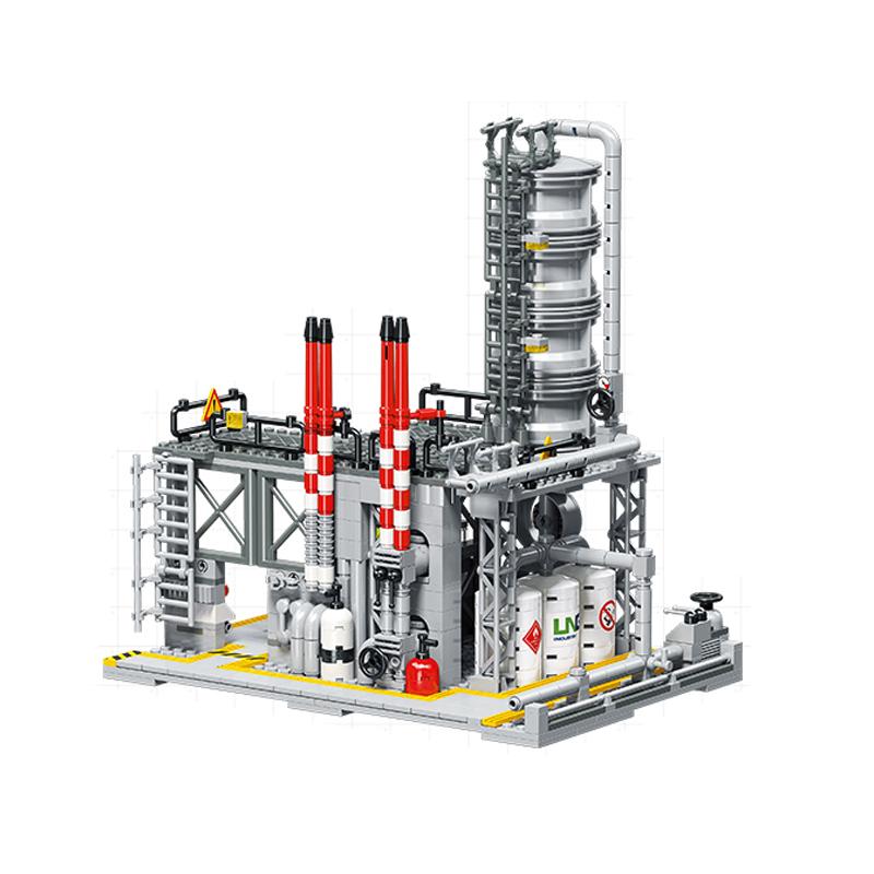 Non-Toxic City Street View Building Blocks Natural Gas Storage Center Laboratory Transport Station 3 In 1 Assembly Model Bricks Kids Gifts