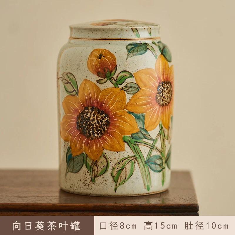 Ручная роспись Цветочный чайник Китайский керамический горшок для хранения Декоративный горшок для дома Аксессуары для декора гостиной Чайный набор Подарок 14000₽