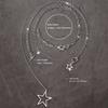 Trendy Y2K Star Pendant Necklace Vintage Goth Simple Multi Layered Metal Chain Necklace Women Charm Statement Jewelry Gifts