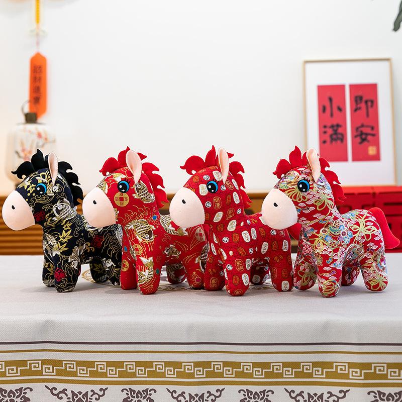 2026 Year of the Horse Mascot Doll National Style Cloth Horse Doll Zodiac Horse Plush Toy Doll New Year's Gift