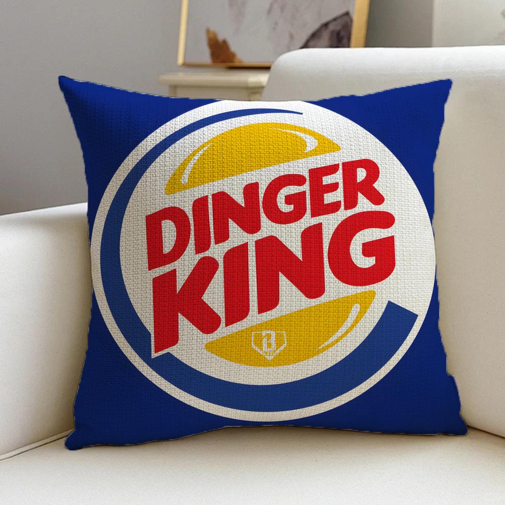 Cushion Cover Cushion Cover Pillowcase, Anti-Mite Invisible Zipper, Linen Sofa Cushion B-Burger K-King