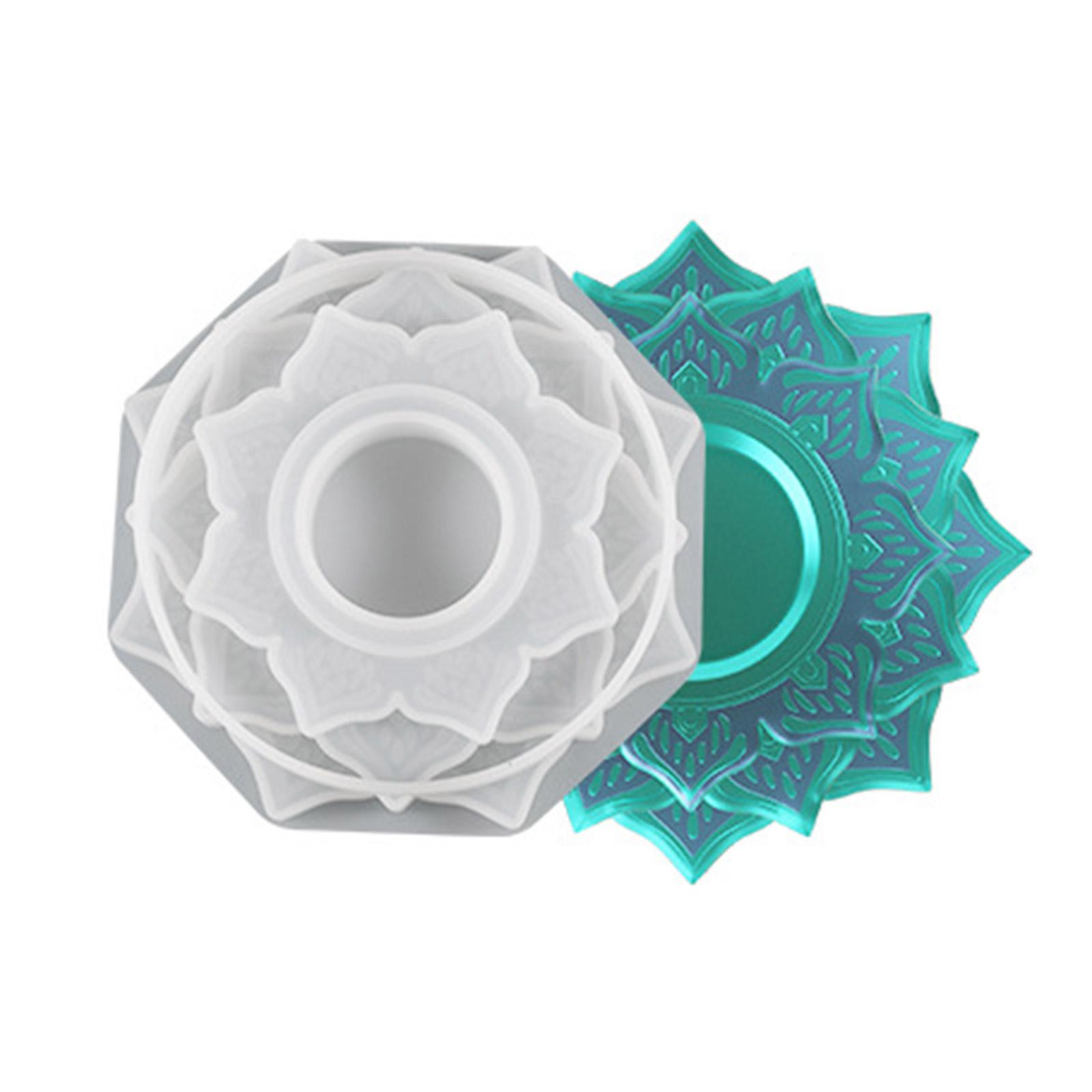 Crystal Ball Base Candle Holder Resin Molds Tray Silicone Molds for Resin Epoxy Casting Mold for DIY Candlestick Jewelry