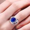Men's Square Crystal Zircon Water Diamond Inlaid Ring Jewelry Gift