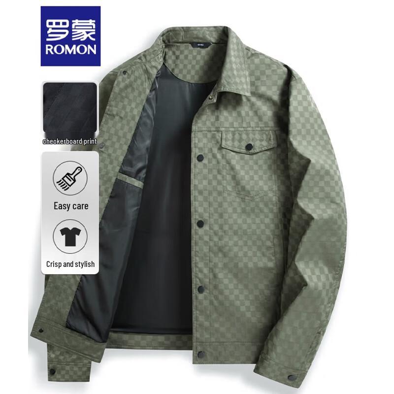 

ROMON Men s Vintage Plaid Casual Jacket M