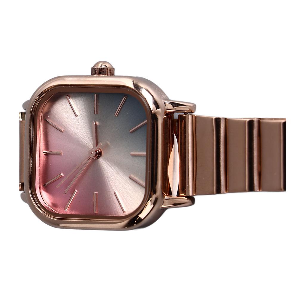 Women Stainless Steel Bracelet Wrist Watch Colorful Dial Water Resistant Elegant Luxury Lady Analog Dress Watch Rose