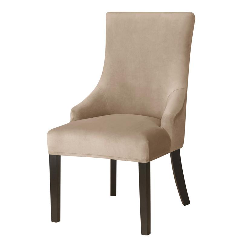 Velvet Elastic Dining Chair Cover Strech Spandex Chair Covers High Back Sloping Arm Chairs Slipcovers for Banquet Home Decor