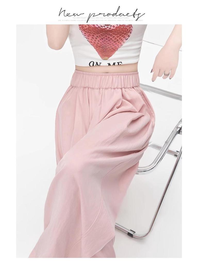 Women's High Waist Cotton Linen Wide Leg Pants - Plus Size, Casual Slimming, Spring/Summer