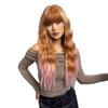 2024 New Brown Gradual Change Pink Hair Tail Dye Qi Bangs Big Waves Long Curly Hair Fashion Wig Full Head Hairstyle