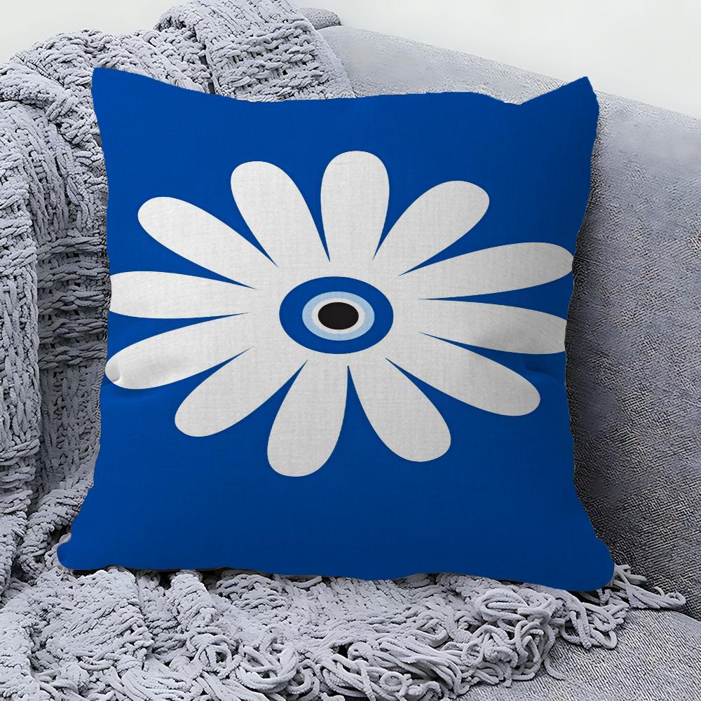 Blue Lucky Eyes Office Cushion Pillowcase Car Cushion Cover45X45CM Lumbar Pillowcase Sofa Pillowcover