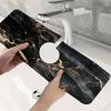 1 pièce Tapis Absorbant pour Robinet Marbre Noir, Tapis de Drainage, Évier de Cuisine, Tapis de Vidange de Comptoir, Lavabo en Terre de Diatomées, Tapis Découpable à Séchage Rapide