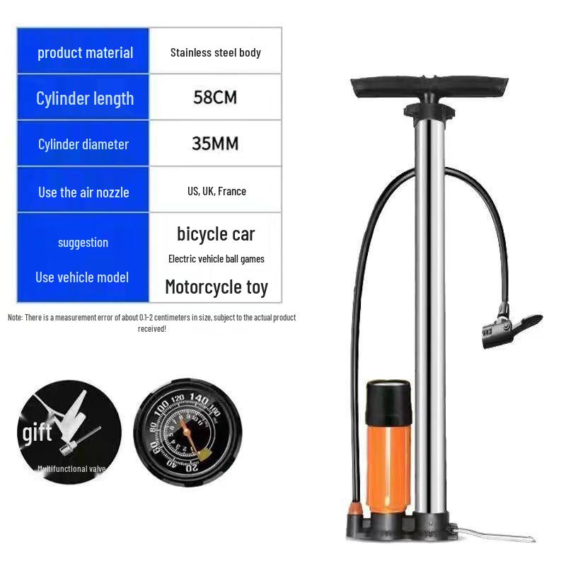 Universal High-Pressure Air Pump for Basketballs, Bicycles, Electric Cars, Motorcycles & Household Use