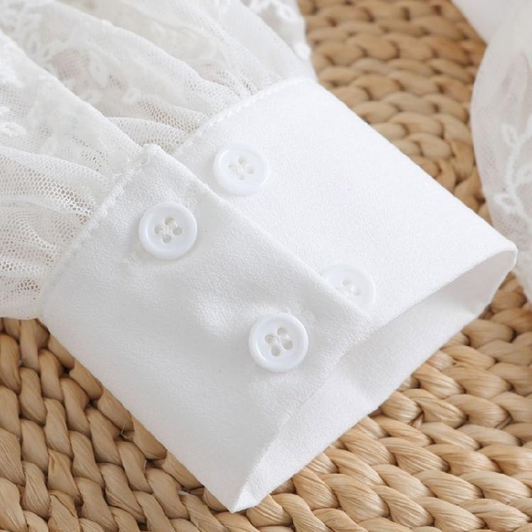 Lightweight Lace Wrist Sleeves Decorative Stretchy Design For Summer Outings Casual Outfits White