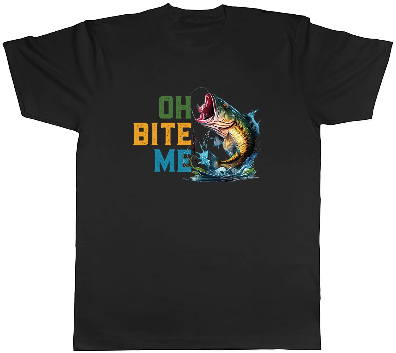 Oh Bite Me Carp Mens T-Shirt Fishing Angling Rod Reel Trout Tee Gift XXL