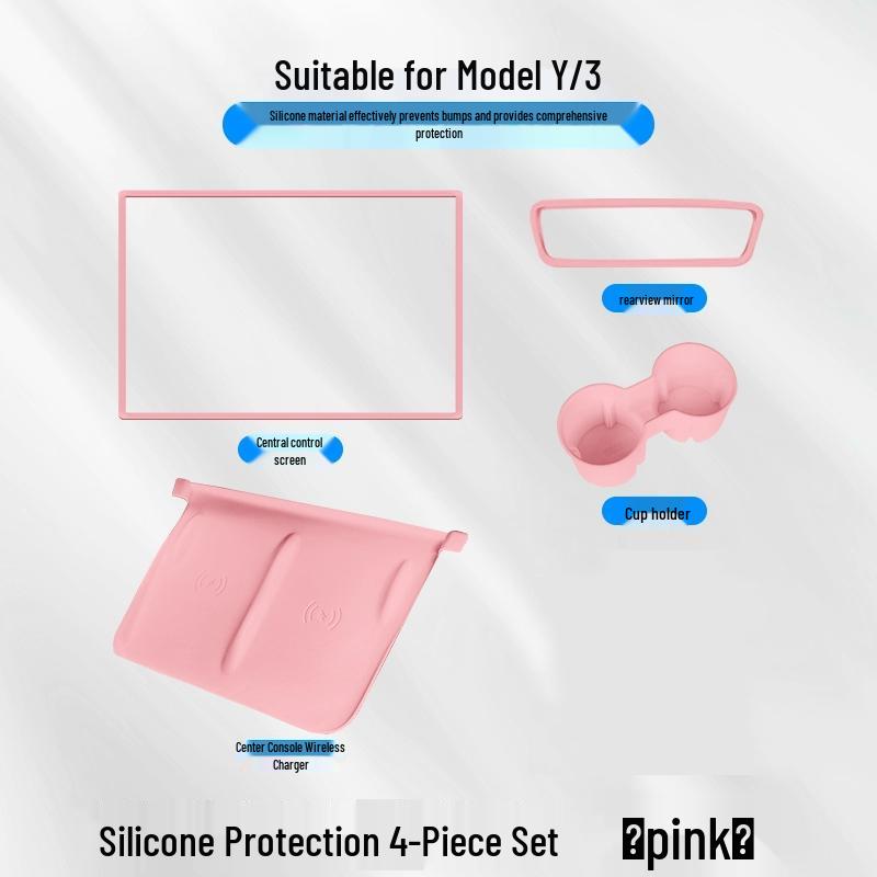Tesla Model 3/Y Cup Holder Charger & Gear Shift Silicone Cover