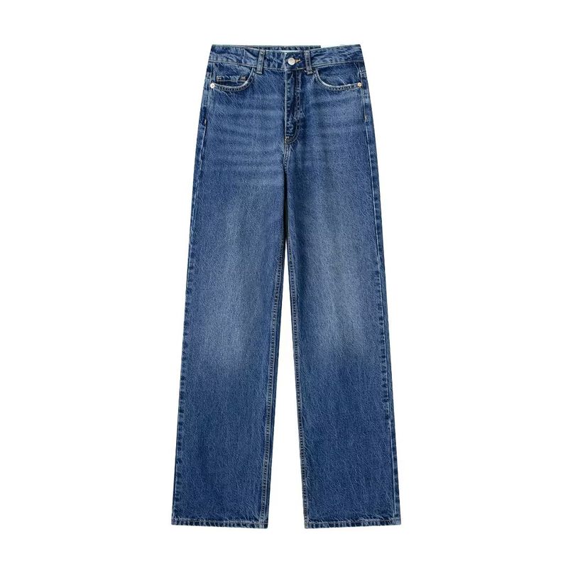 

Kaslead Fashion Wind High Waist Long Denim Blue XS