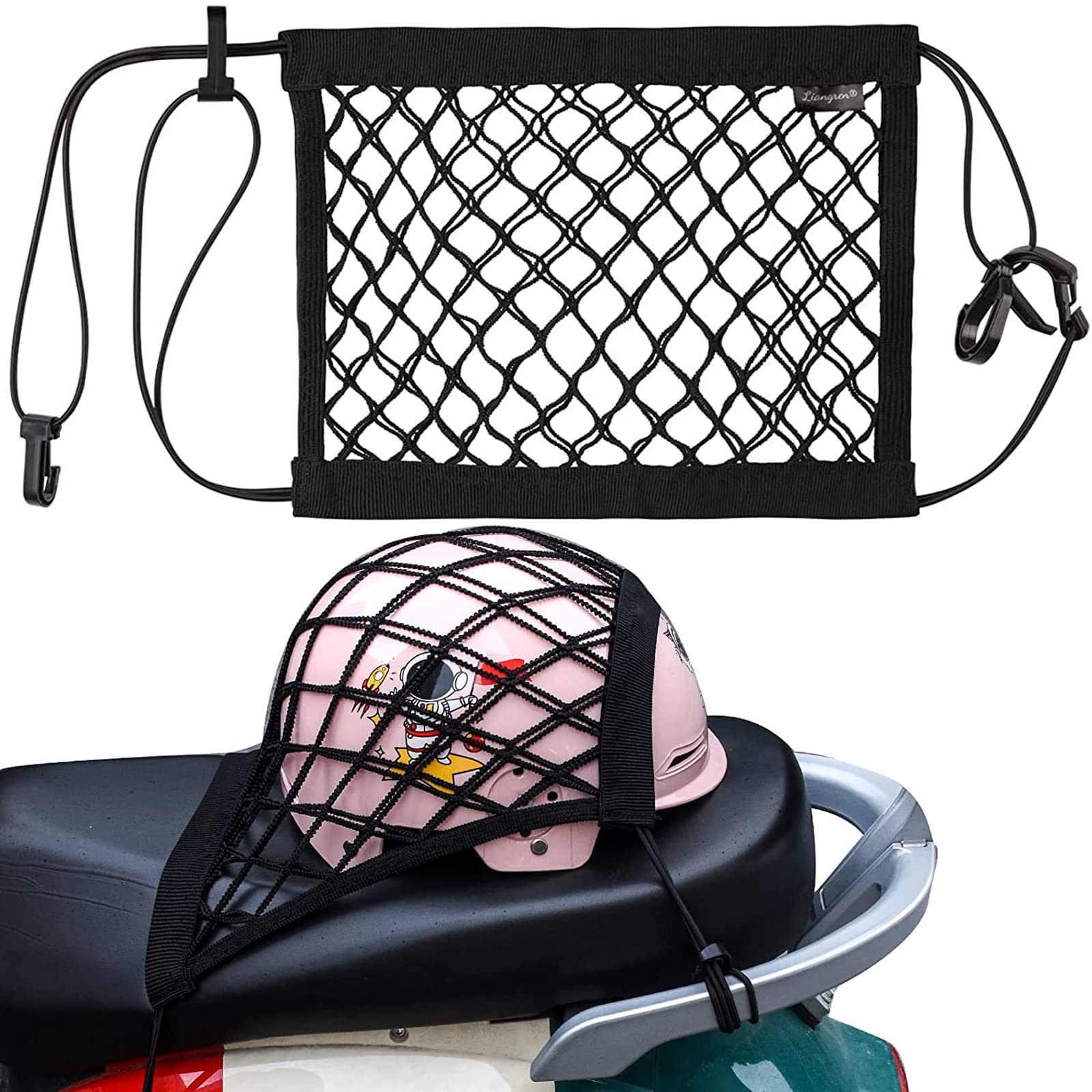 

Сетка для багажа, Велосипедная сетка, Фиксация груза, 11,8 x 9,8 дюймов (30 x 25 см), чёрный