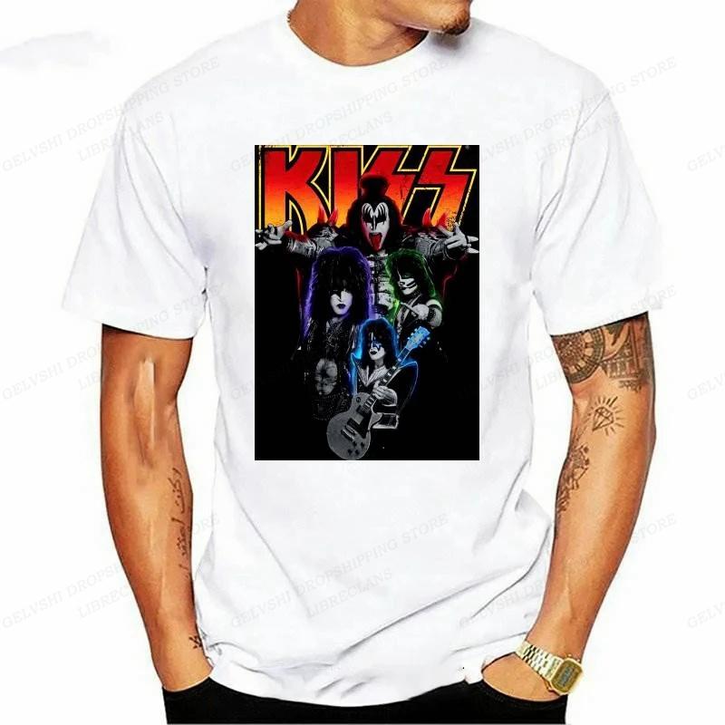 Rapper Kiss Band T Shirt Unisex Unisex Fashion T-shirts Cotton Tshirt Boy Tops Tees Unisex's Clothing Music T-shirts Kiss Album Clothes