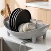 Large Capacity Oval Shaped Drainer Plastic Bowl Utensil Holder Dish Drying Rack Camping