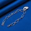 925 Sterling Silver 8-inch Exquisite Heart-shaped Bracelet for Women's Parties, Fashion Gifts, Wedding Jewelry Accessories