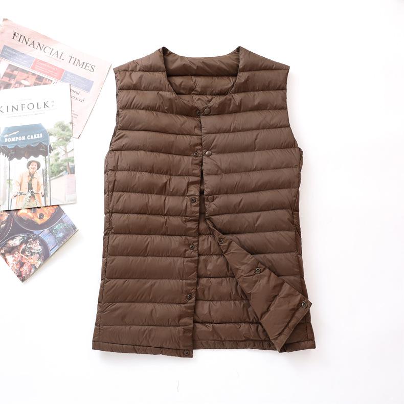 Men's Ultra-Light Down Vest, Large Size, Winter 2026, Short Style with Round Neck, Casual and Portable