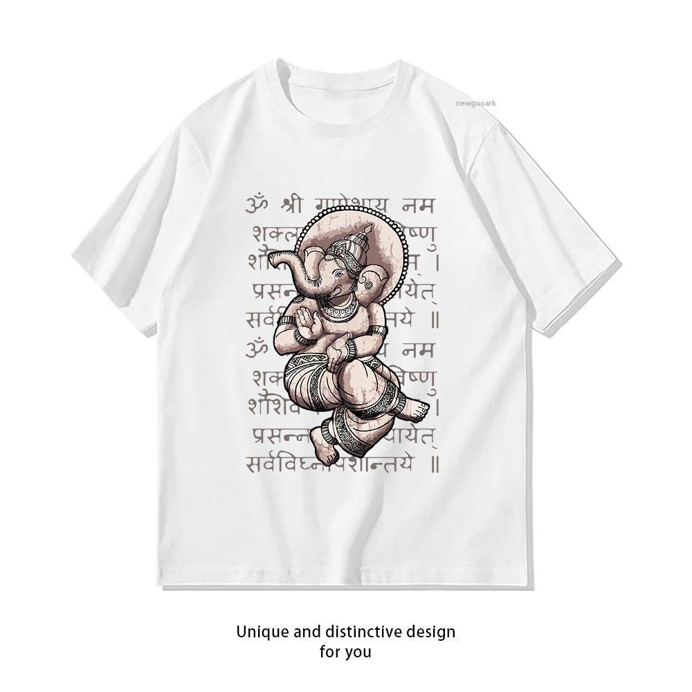 Dancing Ganesha Sanskrit Om Ganesh Unisextra Classic TShirt Women Unisex Casual cotton graphic t shirts Oneck Breathable ropa hombre S