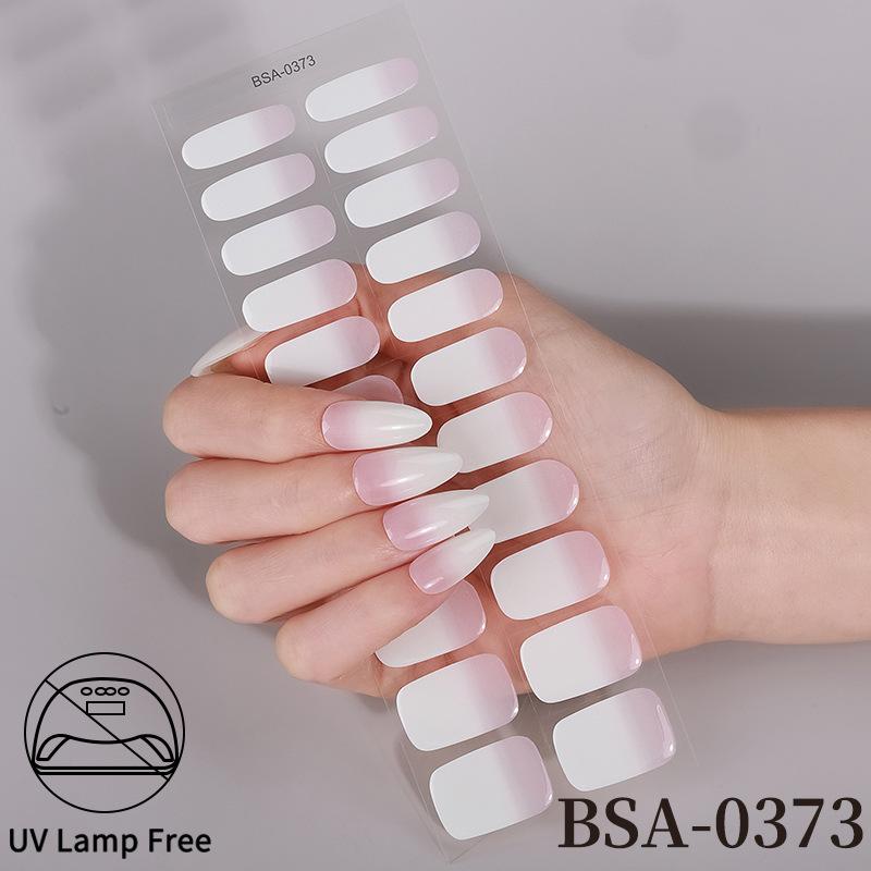 French no-bake gel manicure sticker waterproof love smudge flash nail sticker NO UV GEL NAIL BSA-0373