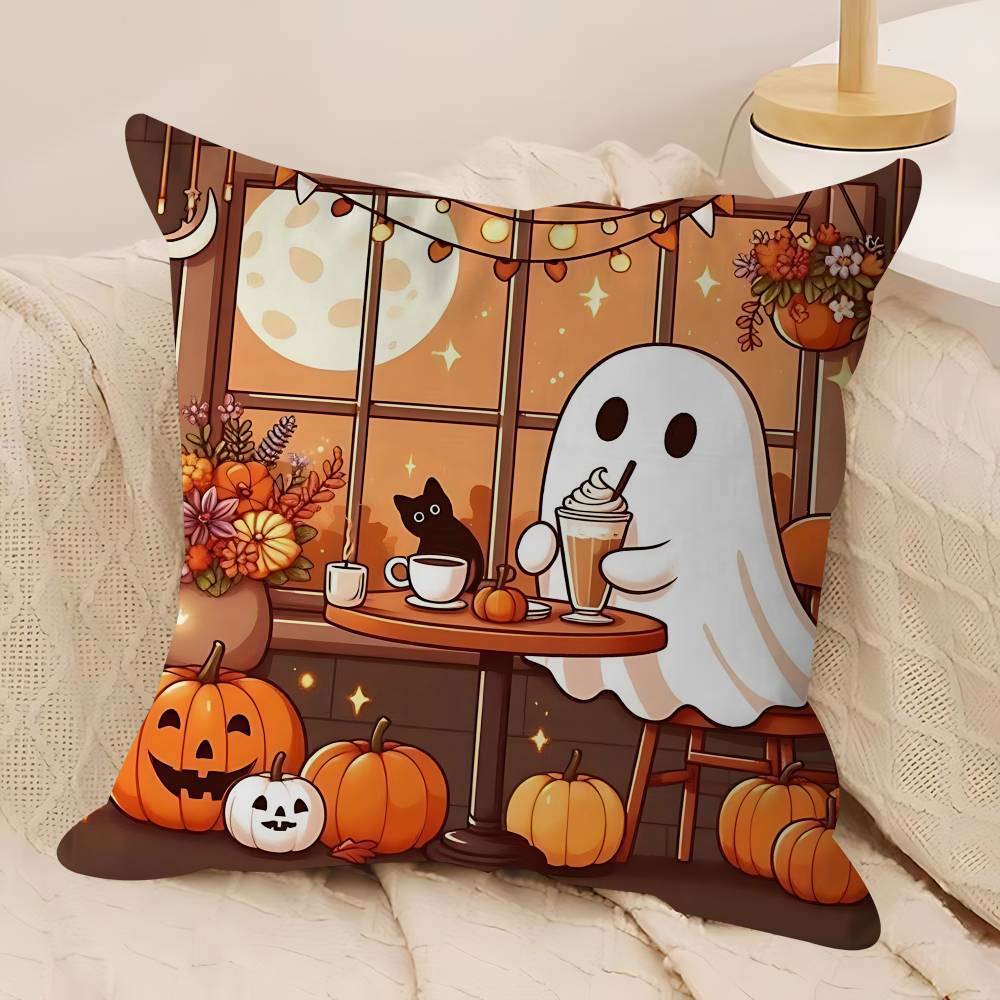 Tecknad Halloween Spöke Kudde Kuddfodral Örngott Vardagsrum Soffa Heminredning Anpassad