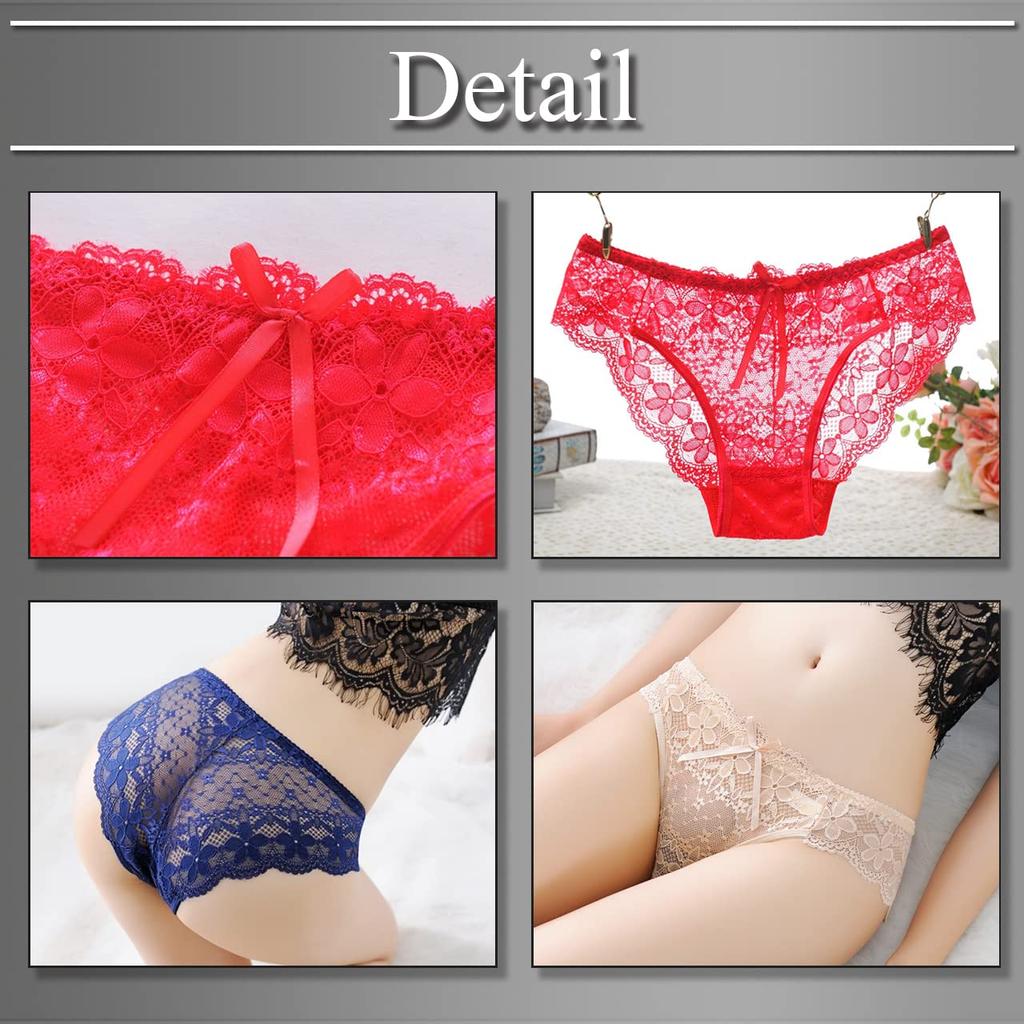 BUZZxSELECTION Lace Sexy Floral TV129 Women's Panties, Lingerie, (02 Black)