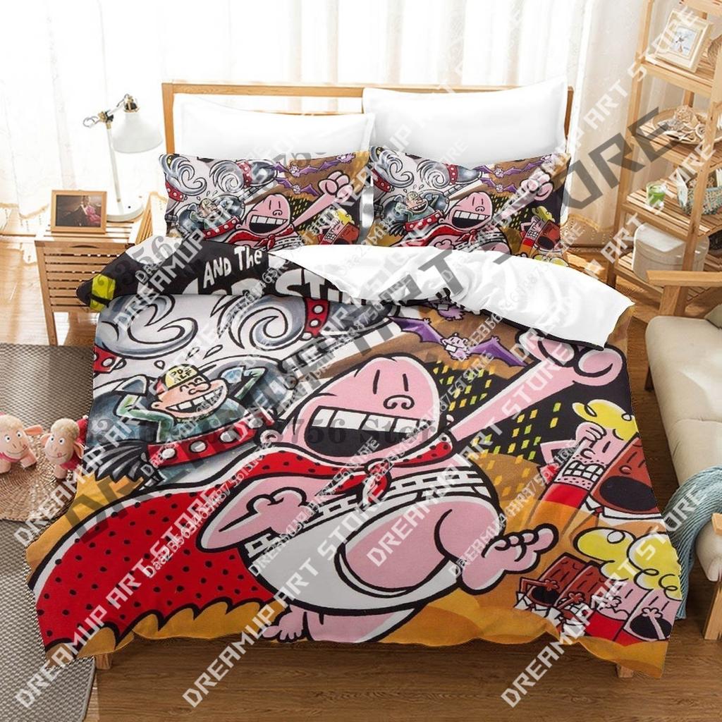 3D Print Captain Underpants Bedding Set Single Twin Full Queen King Size Bed Set Aldult Kid Bedroom Duvetcover Set 3D Anime Bed