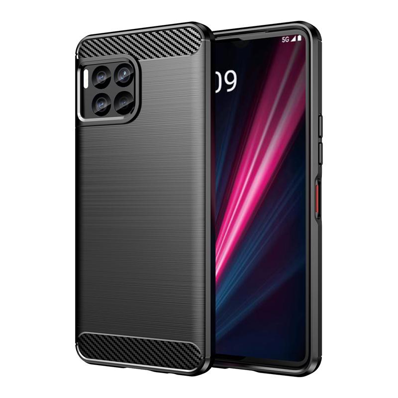 Carbon Fiber Texture TPU Case for T-Mobile Revvl 7 Pro 6x 5G Revvl 6 T Phone Pro 5G Shockproof Protective Business Full Protection Cover