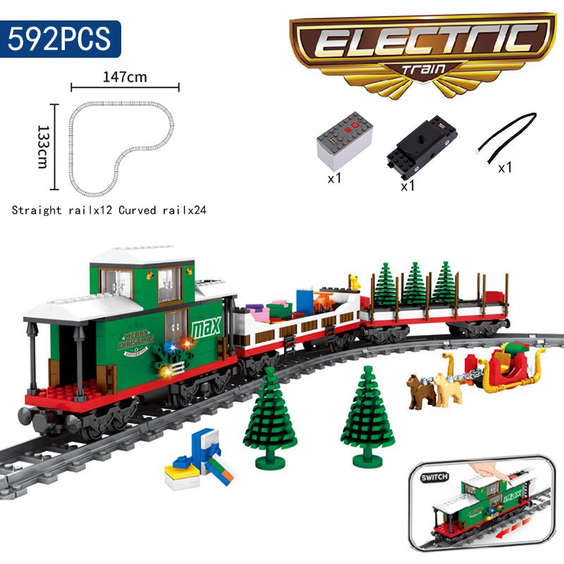 City Trains Flexible Tracks Forked Straight Curved Rails Switch Building Blocks Creative Toys for Kids Gifts