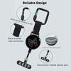 Outdoor Anti-Theft Retractable Phone Lanyard,Steel Cable Phone Tether With Locking Carabiner,Built-In Stand,Adjustable Strap