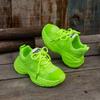 Girls Shoes Red Sneakers 2025 Spring Children's Shoes Breathable Non-slip Fashion Boys Fluorescent Green Dad Shoes
