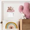 Self Adhesive Switch Plate Stickers Cute Bear and Rabbit Peel and Stick Removable Waterproof