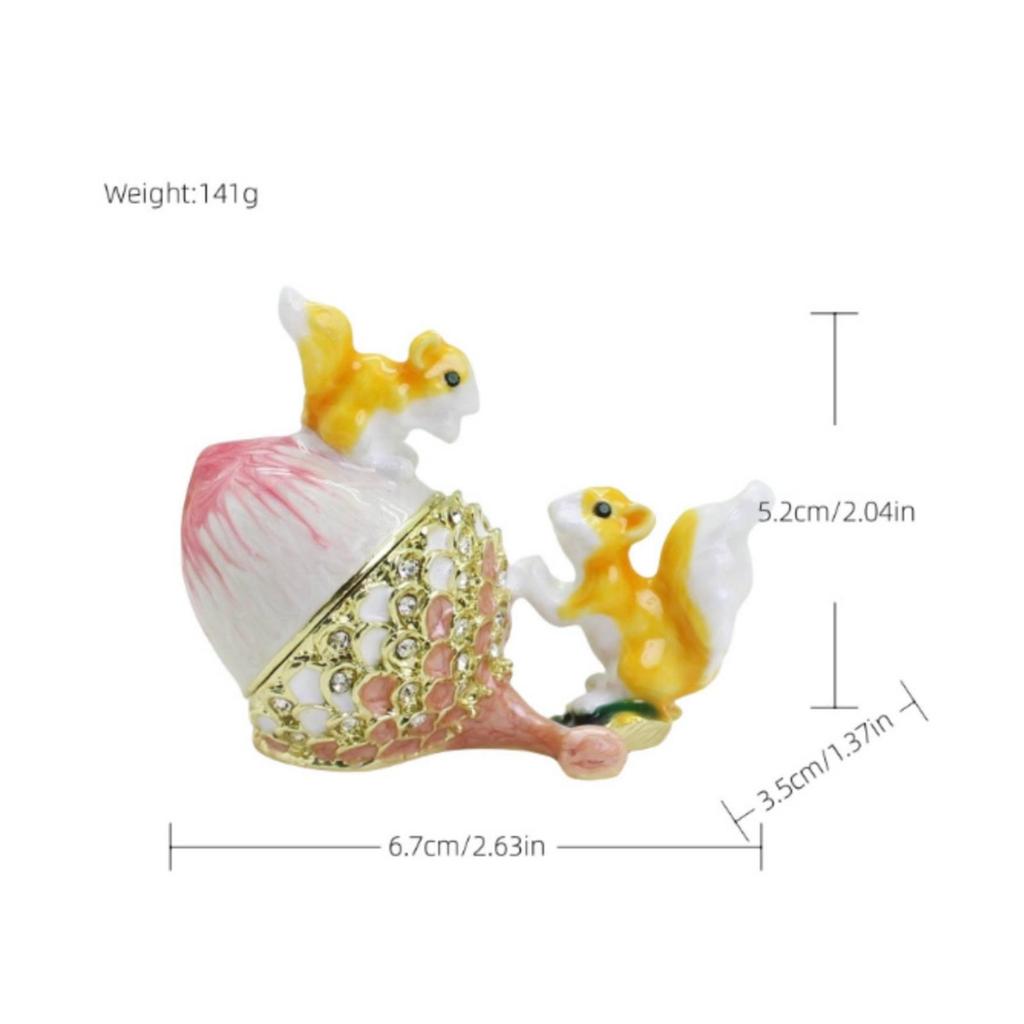 AcornShaped Jewelry Box Compact Squirrel Figurine Lightweight Collectible