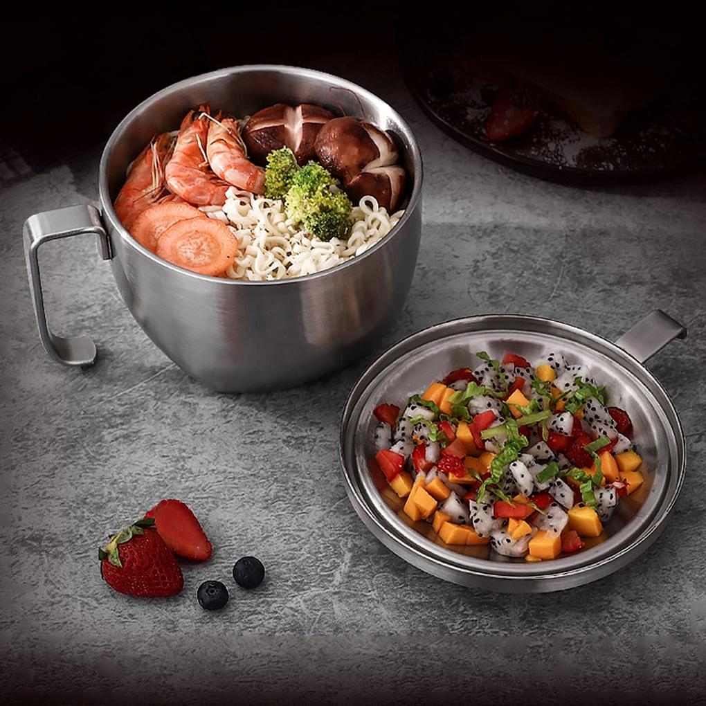 [cookings] Double Stainless Steel Ramen Bowl 1.1L with Handle Ramen Machine