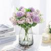 1/5PCS Artificial Flower 4 Bunches Silk Peony Hydrangea Festival Wreath Decor Vase Home Room Garden Wedding Wreath Bouquet props