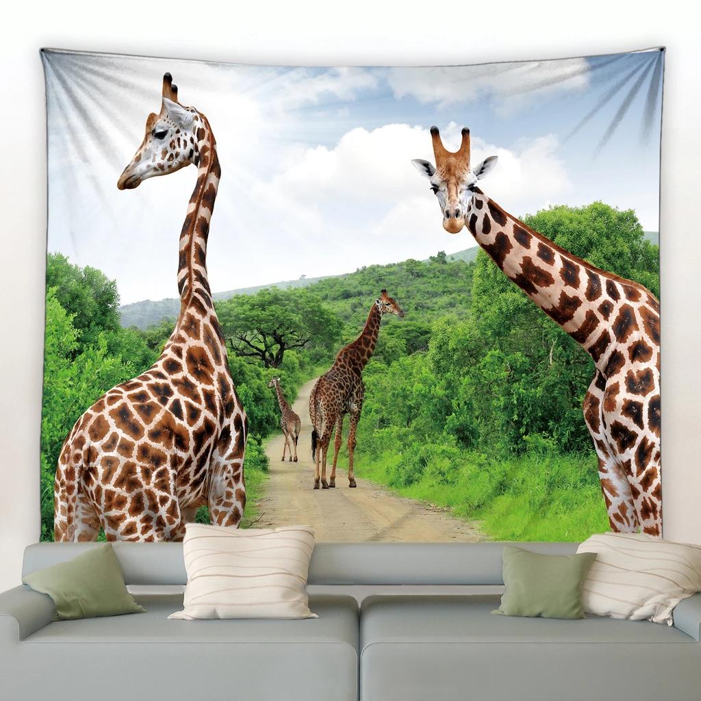 Giraffe Pattern Tapestry Bedroom Living Room Tapestry Home Wall Decoration Tapestry