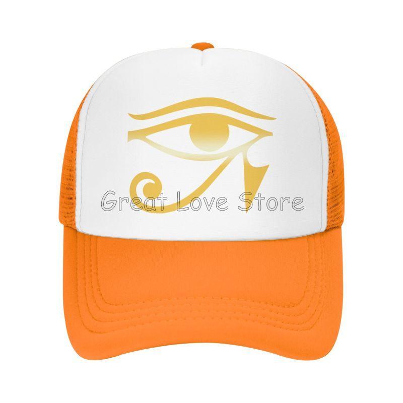 

Eye of Ra Horus Egyptian God Baseball Cap Unisex Adjustable Snapback Cap Summer Sun Protector Mesh Trucker Hats Dad Hat Adjustable помаранчевий