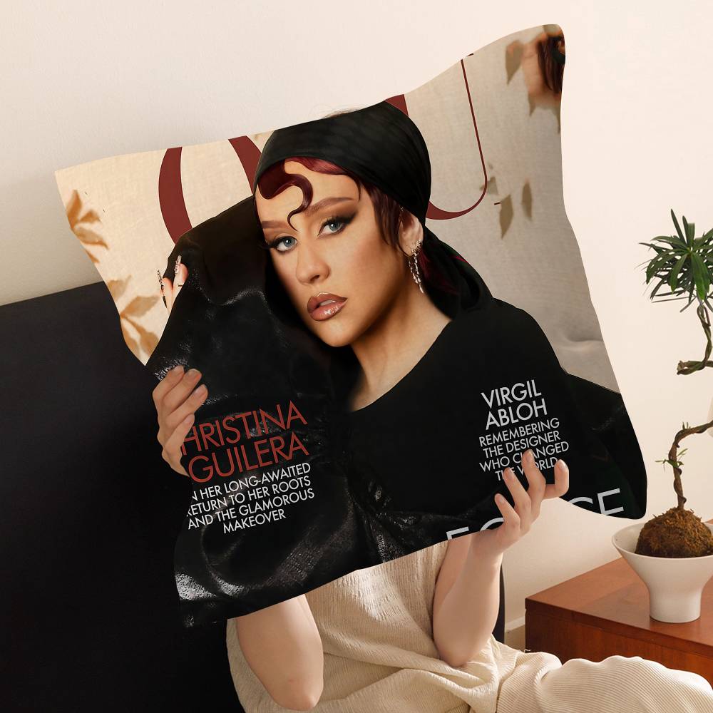 Christina Aguilera Singer Pillow Cushion Cover Pillowcase Living Room Sofa Home Decor Customized