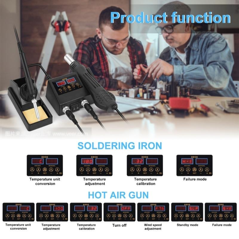 Digital Temperature Controlled Desoldering Station Soldering Iron Set Ceramic Heating Cores For Fast Heating Use