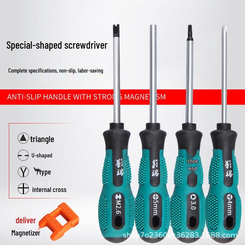Multi-Shaped Screwdriver Set: Triangle, U, Y, Inner Cross, and Three-Edged Heads for Household Use
