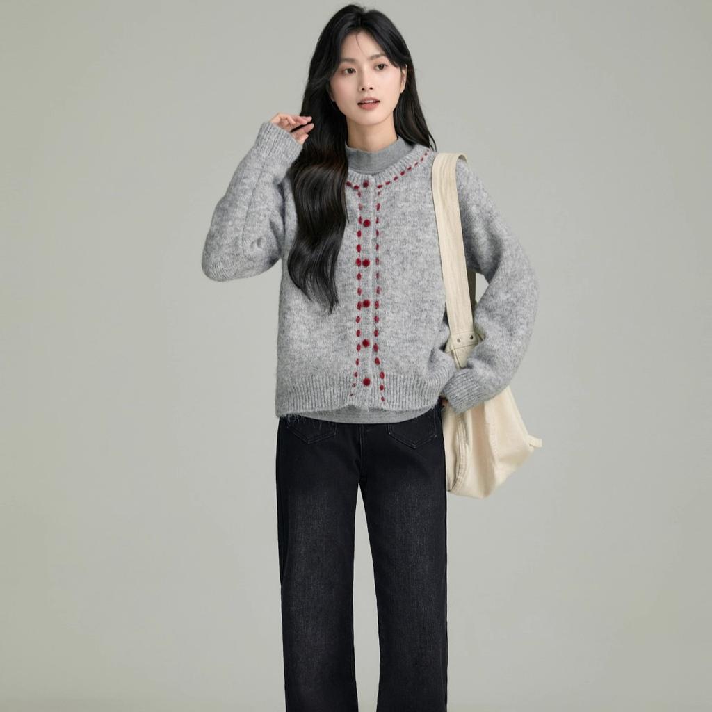 Autumn Winter single-breasted Knitted Sweater Short Cardigan jacket Loose Crew Neck korean Fashion solid Sweaters youth Women